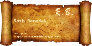 Ráth Benedek névjegykártya
